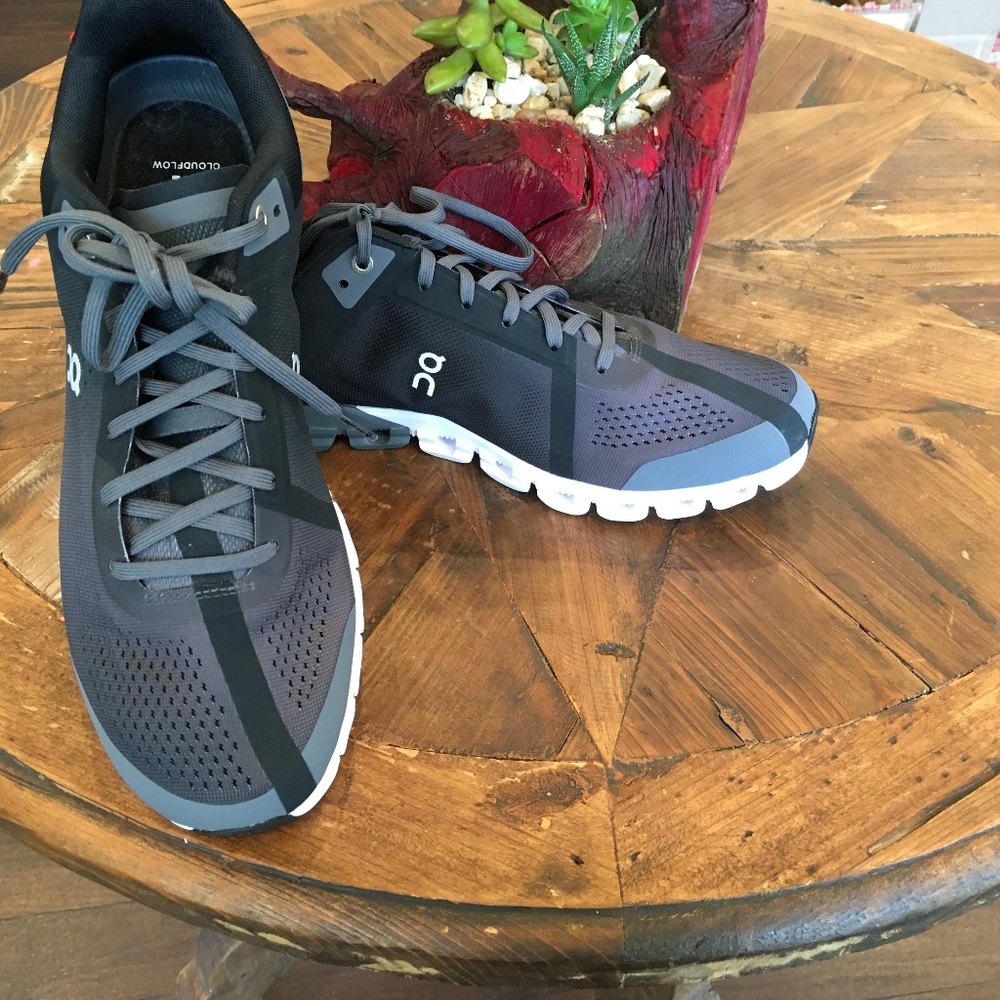 On Cloudflow Men’s Running Shoes, Size M10, (4599229)Wide , Color  Black/Asphalt